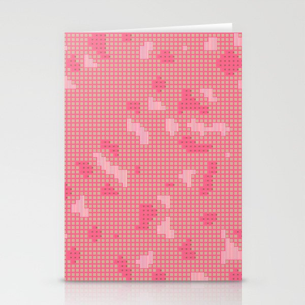 Rose Pink Geometric Pattern Stationery Cards