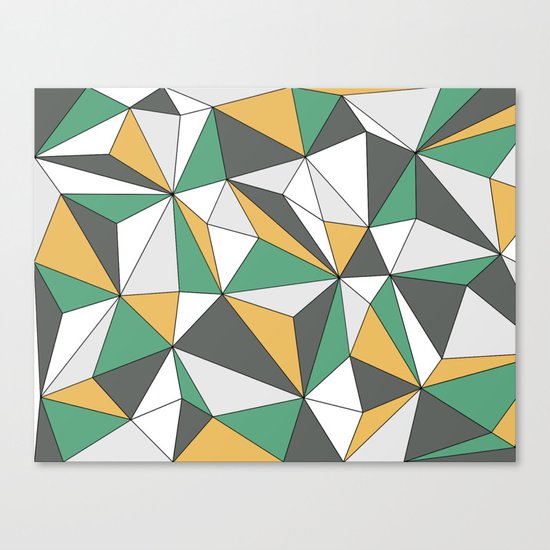 Geo - orange, green, gray and white. Canvas Print