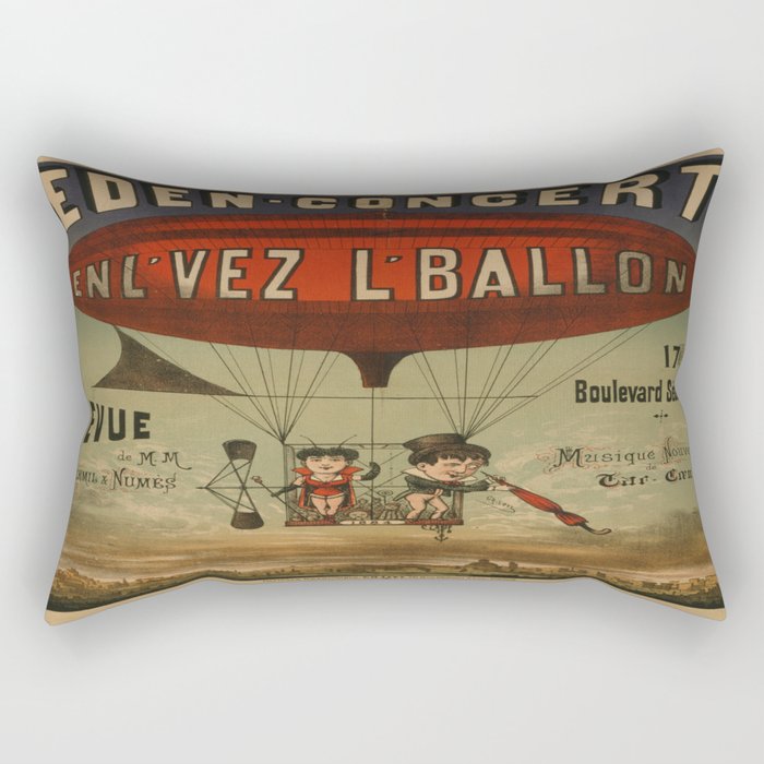 Vintage poster - Enl'vez L'ballon Rectangular Pillow