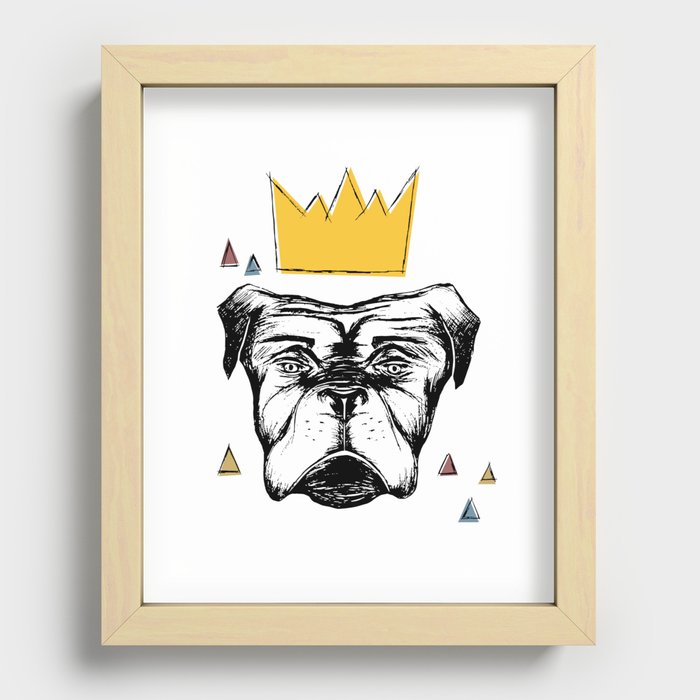dog with a crown Recessed Framed Print