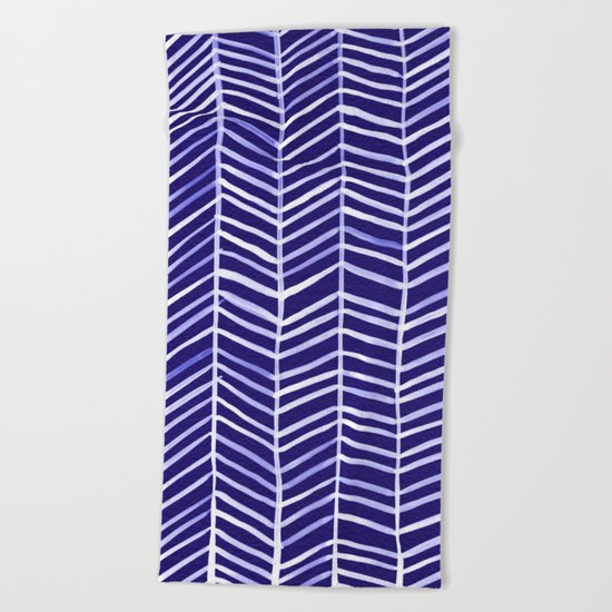 Herringbone – Navy & White Beach Towel