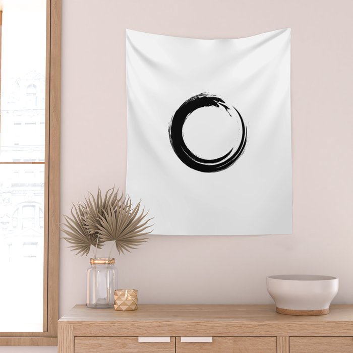 Black enso circle Canvas Print by Windlaugh Store
