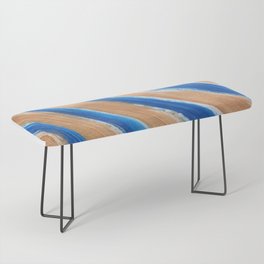 Blue and Gold Stripes Bench