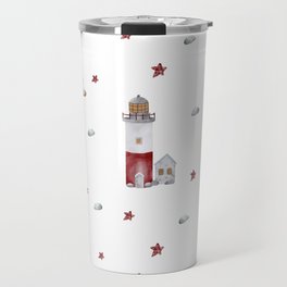Lighthouse pattern print Travel Mug