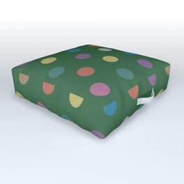 Classic Polka Dot Pattern_Morandi Color 1_Green Outdoor Floor Cushion