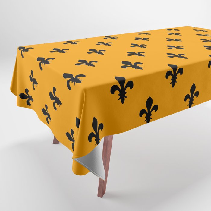 Fleur-de-Lis (Black & Orange Pattern) Tablecloth