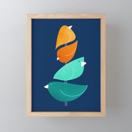 Bird Stack III Illustration Framed Mini Art Print