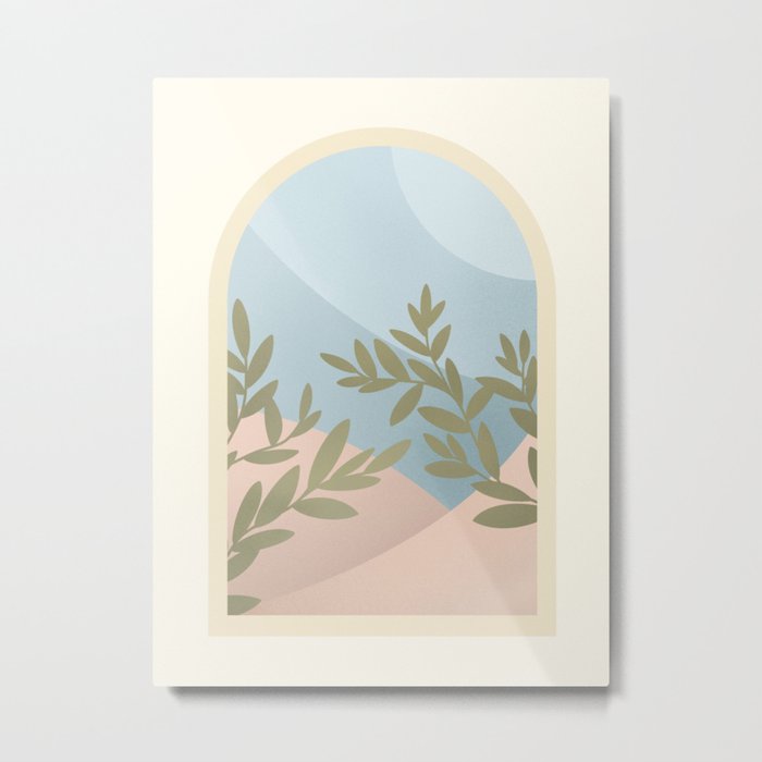 Mediterranean Evening Arch Window  Metal Print