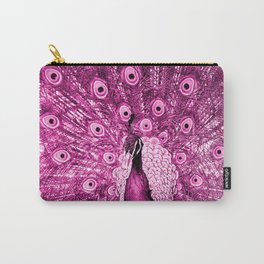 Pink Peacock Carry-All Pouch