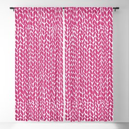 Hand Knit Hot Pink Blackout Curtain