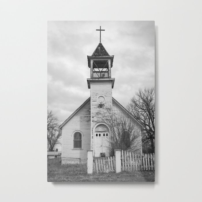 B & W - Old Church Metal Print