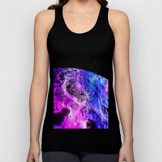 Purple Blue Galaxy Moon Unisex Tank Top