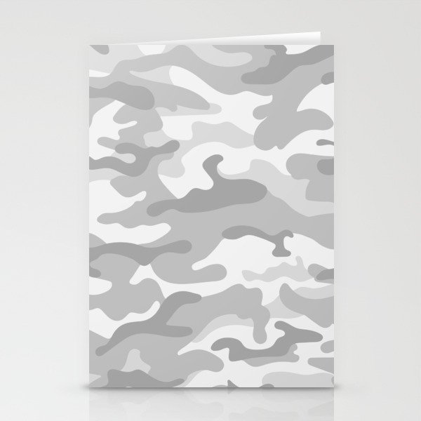Camouflage Grey And White Stationery Cards
