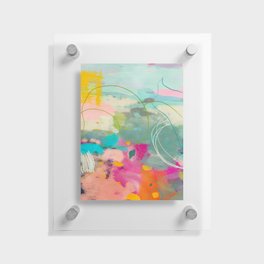 mixed abstract brush color study art 1 Floating Acrylic Print