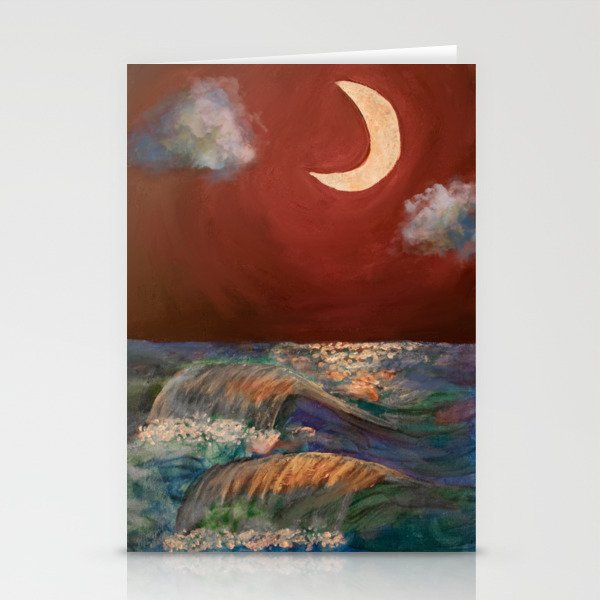Moonlit Sea + Donation for Marine Conservation Stationery Cards