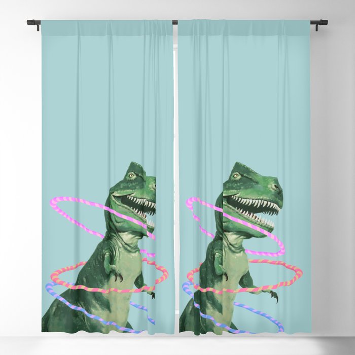 T-Rex the Hula Dancer in Green Blackout Curtain