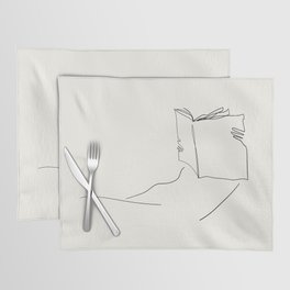 Reading Woman (floral white) Placemat