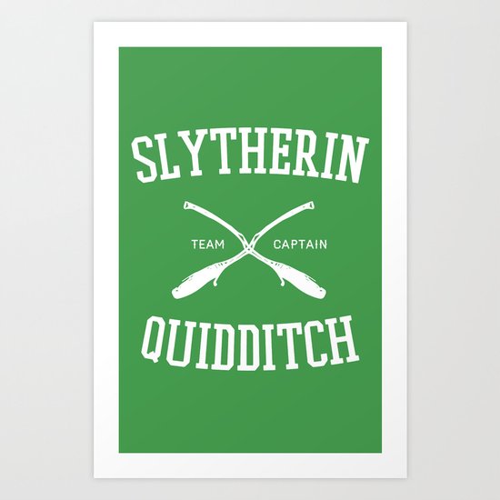 Hogwarts Quidditch Team: Slytherin Art Print