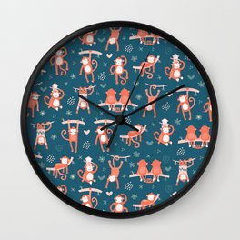 Monkey Wall Clock | Graphicdesign, Cutemonkeys, Babyshower, Children, Kids, Naughty, Child, Animal, Monkey, Tropical 