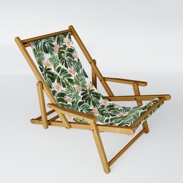 BIG MOOD Monstera Floral Sling Chair