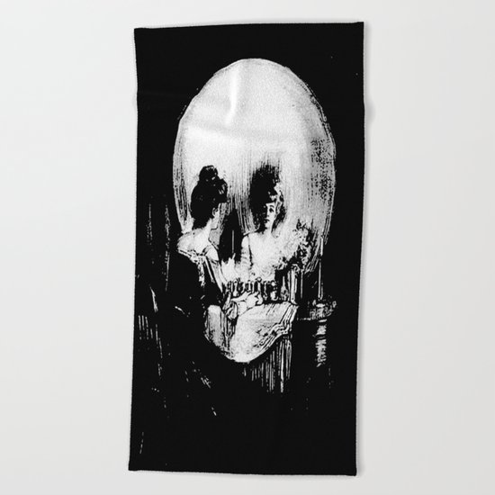 All Is Vanity: Halloween Life, Death, and Existence Beach Towel