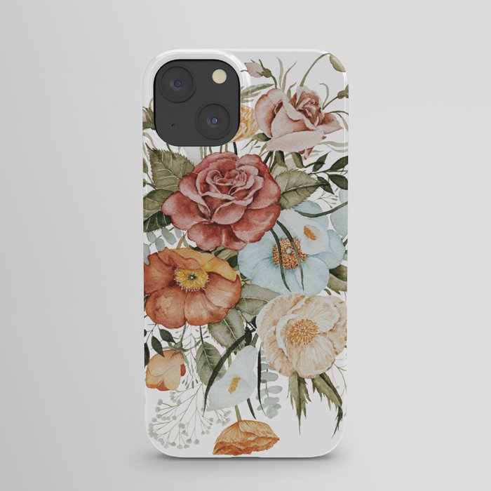 Roses and Poppies iPhone Case