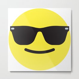 Smiling with Sunglasses Emoji Metal Print
