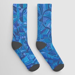 The Blues Band II very blue painting of music band Socks
