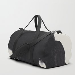 Mid Century Modern Minimalist Abstract Art Brush Strokes Black & White Ink Art Colorfield Duffle Bag