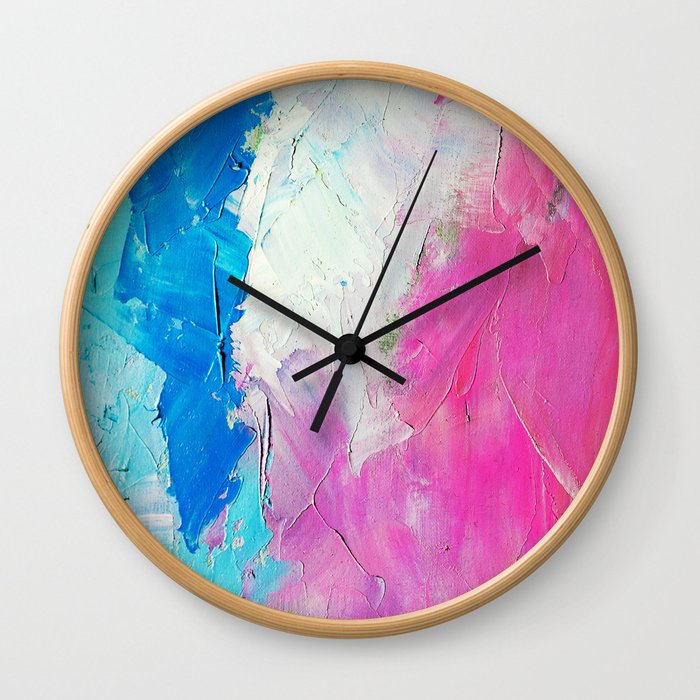 Colorful Pink Painting Wall Clock