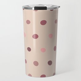 Pale pink big blob polka dots pattern Travel Mug