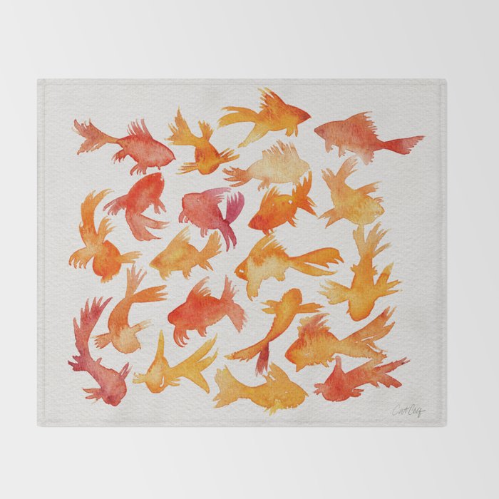 Goldfish Throw Blanket by catcoq Society6