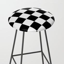 Vintage Chessboard & Checkers - Black & White Bar Stool