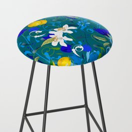 Watercolour flowers, floral ,summer pattern,lemons,citrus  Bar Stool