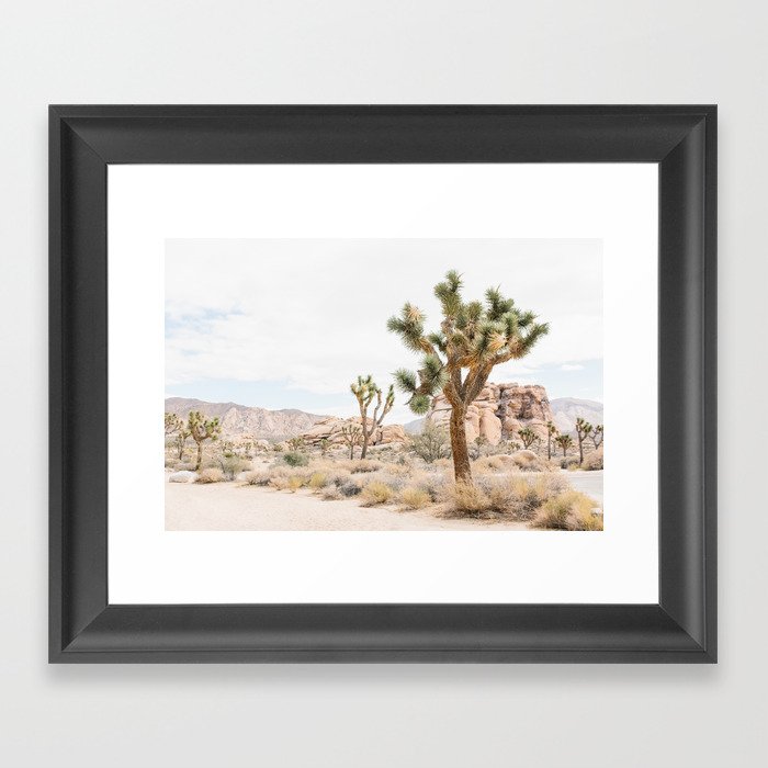 joshua tree boho cactus desert wall art landscape photography print Framed Art Print