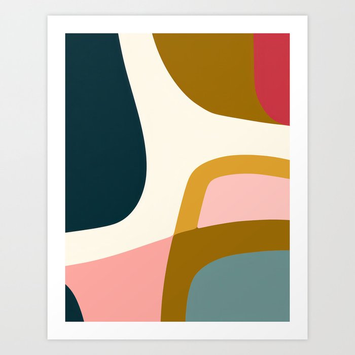 Abstract Mid Century Modern Shapes 5 Art Print