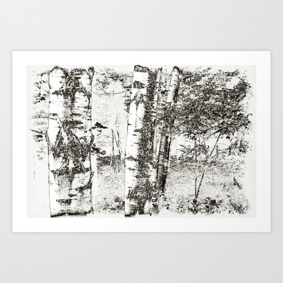 North Woods Sketch Art Print