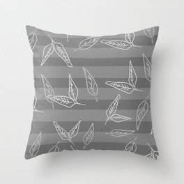 The Greys: Leaf + Stripe Throw Pillow