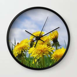 #summer #yellow #Dandelion #meadow Wall Clock