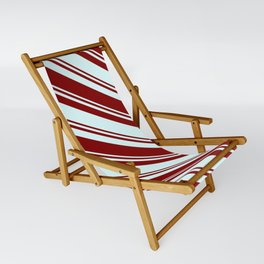 [ Thumbnail: Maroon & Light Cyan Colored Lines/Stripes Pattern Sling Chair ]