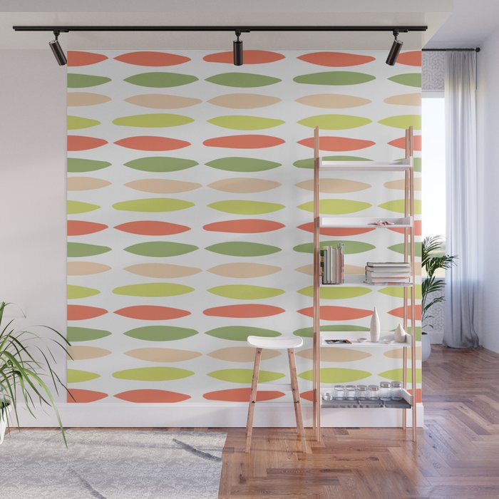 Minimalist Dotted Line Art Stripes In Citrus Lime Green Tangerine