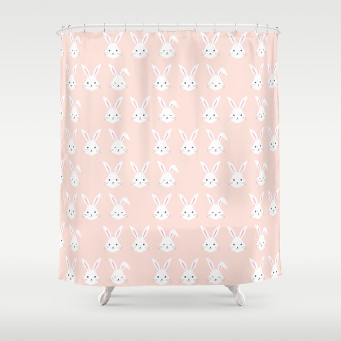 Pink Bunnies Shower Curtain