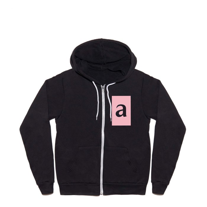 a (WHITE & PINK LETTERS) Full Zip Hoodie