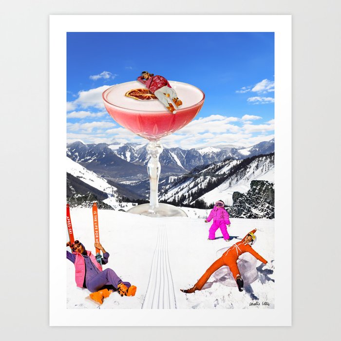 Skis in the Clouds Art Print