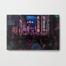 Neon Osaka Metal Print