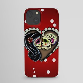 Ashes - Day of the Dead Couple - Kissing Sugar Skull Lovers iPhone Case