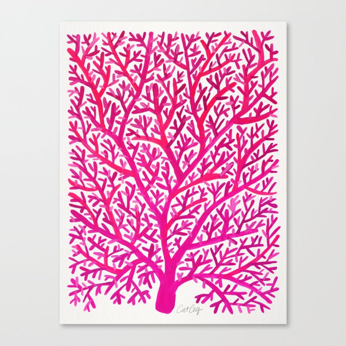 Fan Coral – Pink Ombré Canvas Print