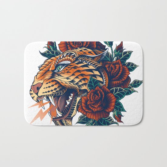 Ornate Leopard (Color Version) Bath Mat