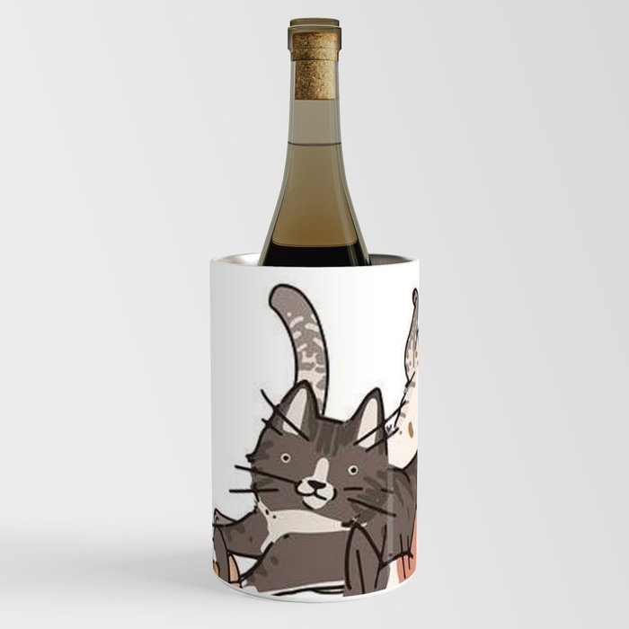 Cats Doodle Wine Chiller