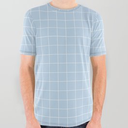 Blue Grid All Over Graphic Tee